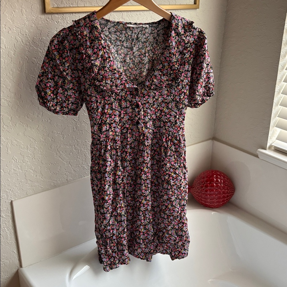 SO Multicolor Floral Mini Babydoll Dress